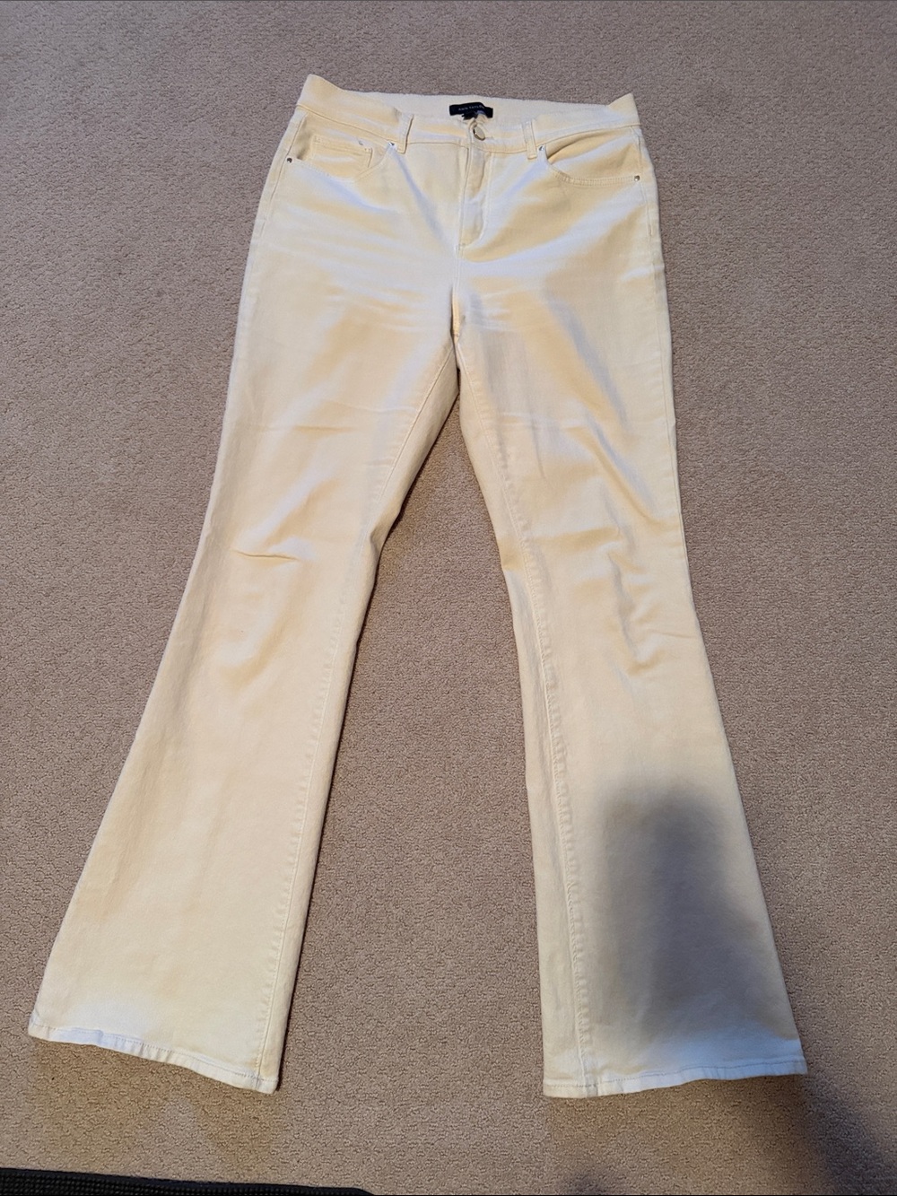 Ann Taylor Cream Flare Jeans